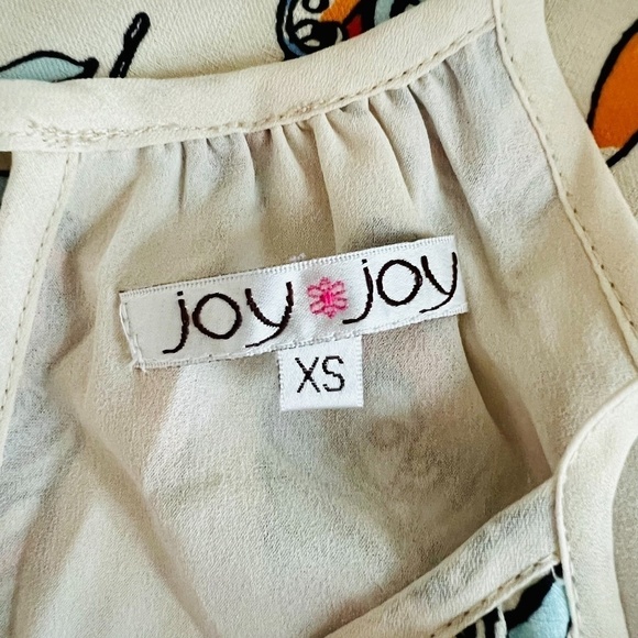 Joy Joy Boho Feather Drawstring Summer Crepe Mini Dress - XS - Picture 5 of 7